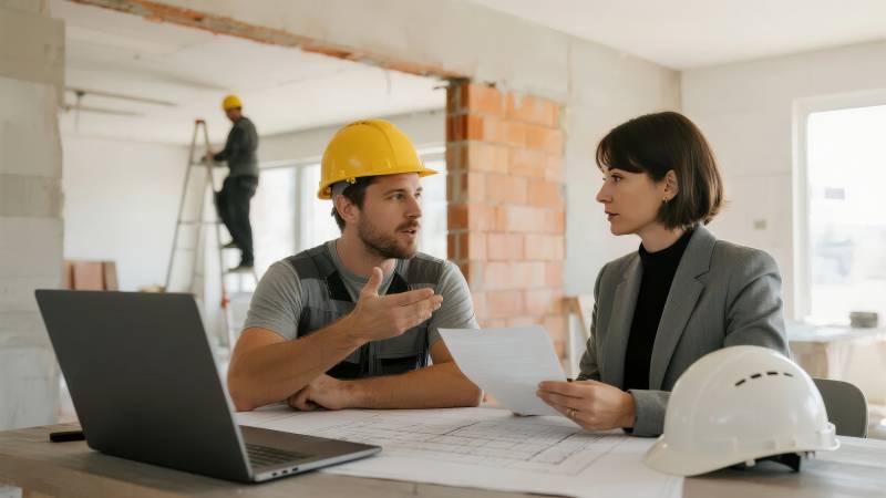 工地洽谈现场图片