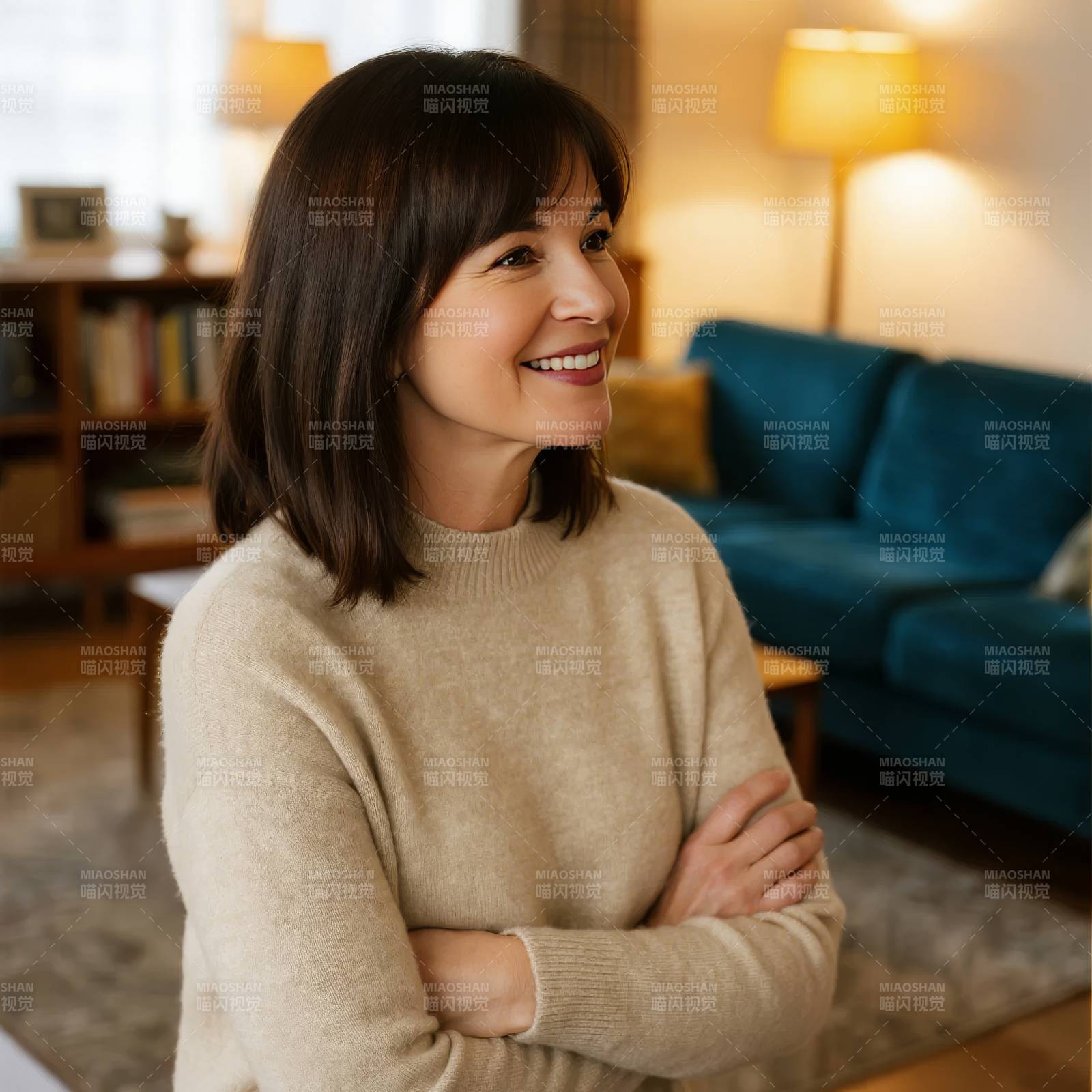 温暖微笑的女子图片