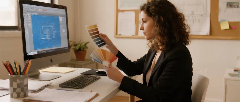 设计师挑选色卡图片