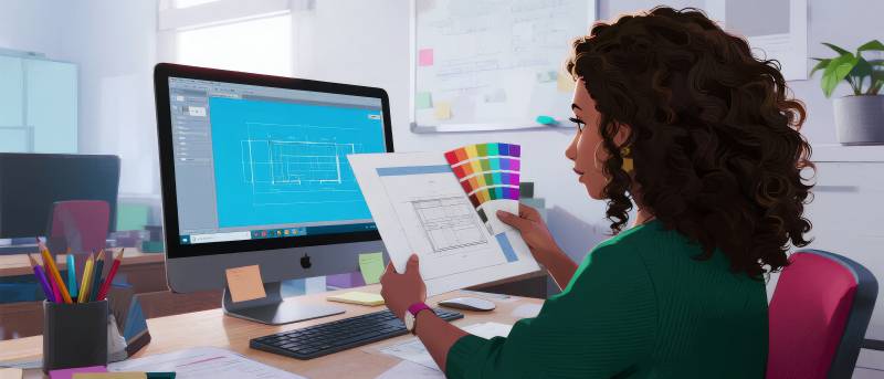 设计师专注工作图片