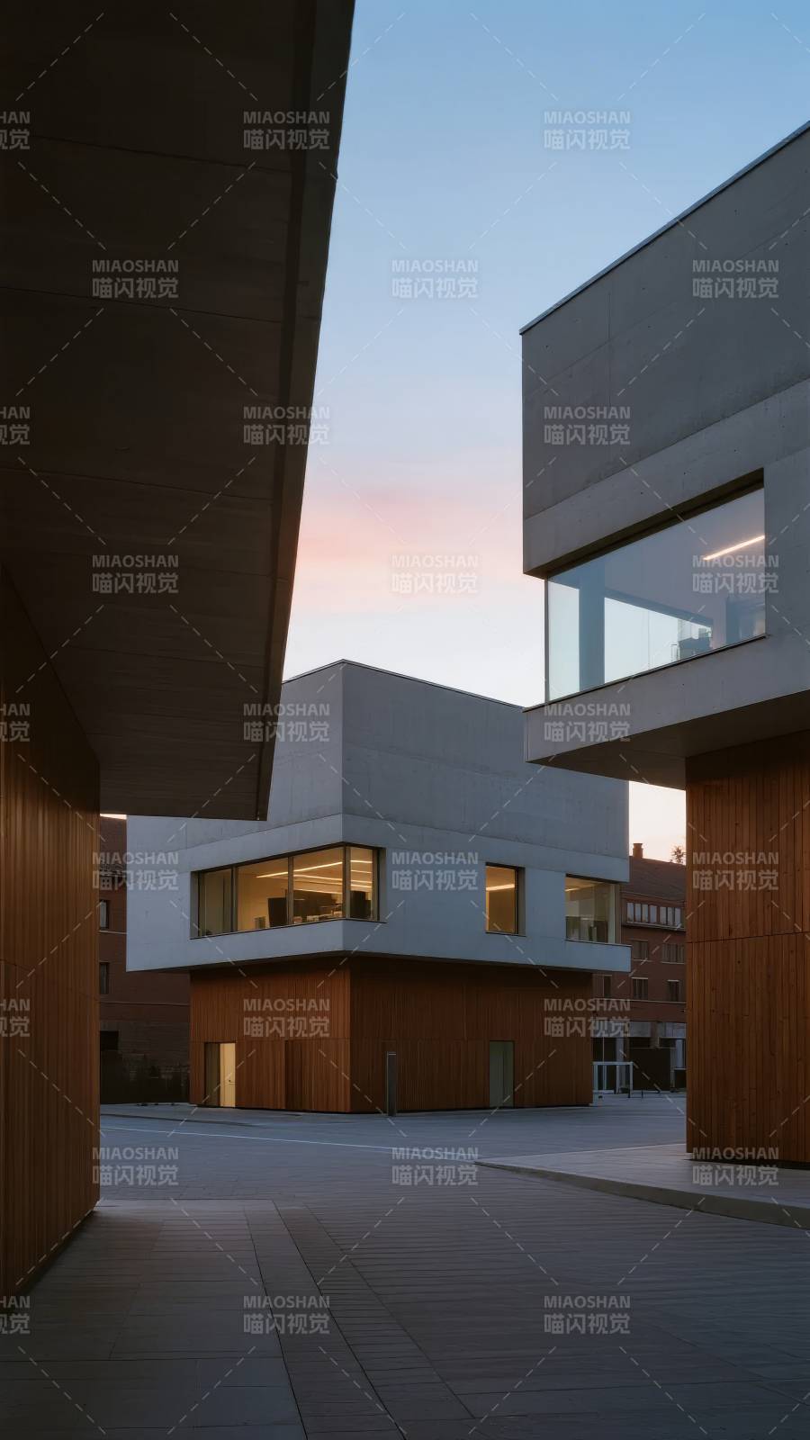 现代建筑黄昏景图片