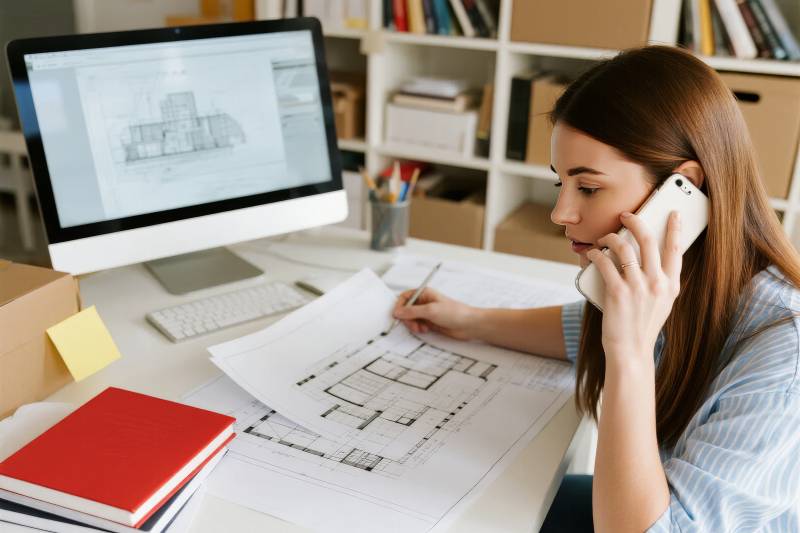 设计师办公通话图片