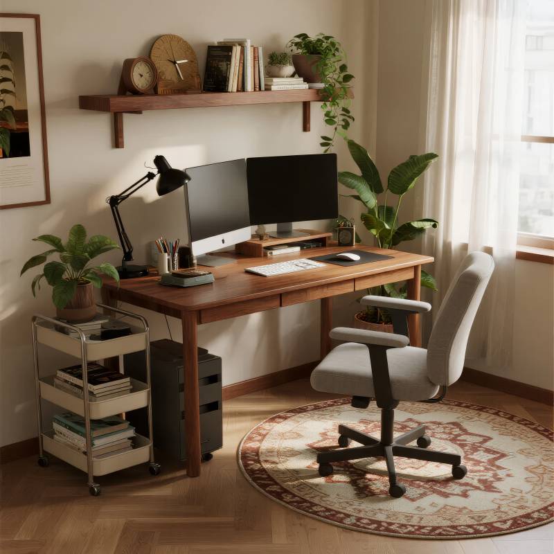 温馨书房一角图片