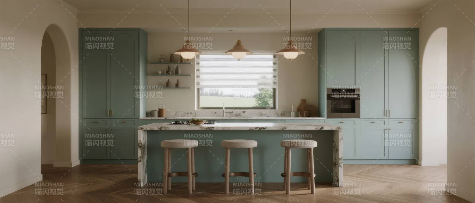 清新厨房设计图片