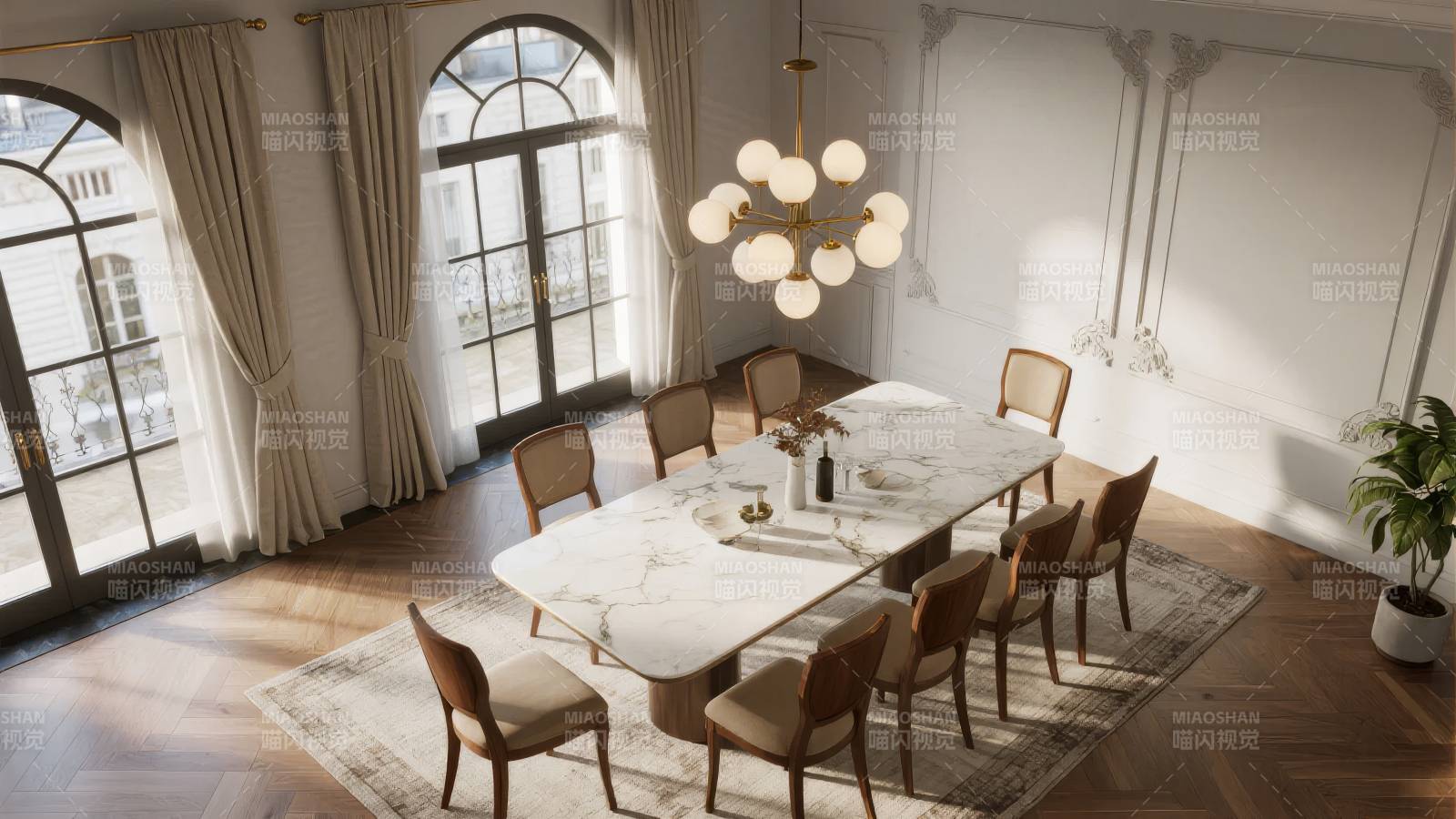 典雅餐厅 光影交错图片