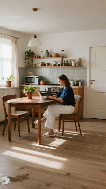 阳光厨房工作时光图片