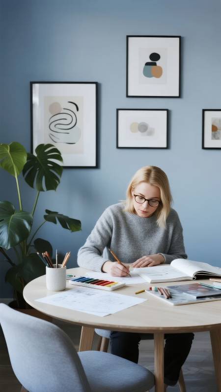 专注创作的时光图片