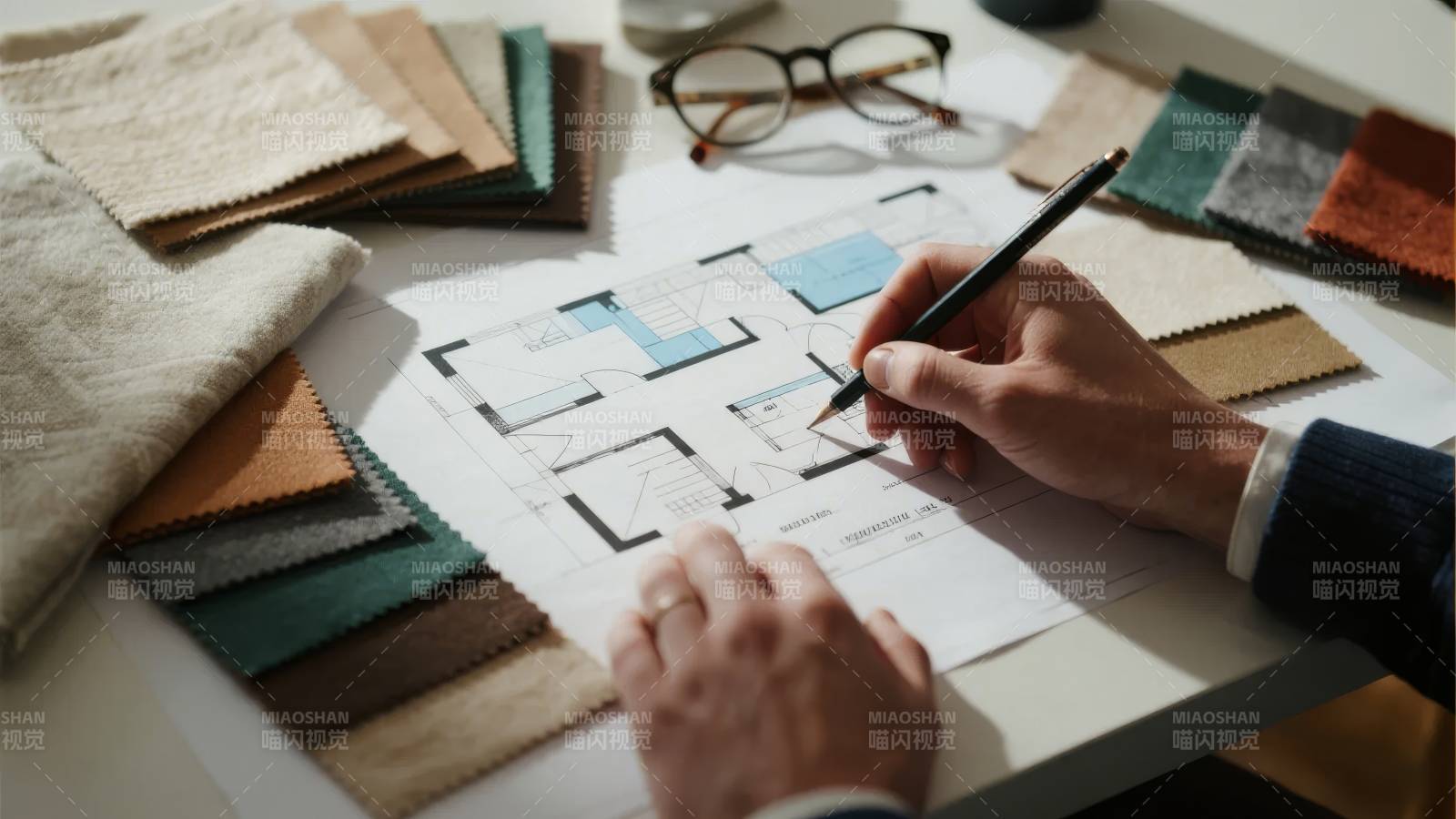 设计图纸与布料搭配图片