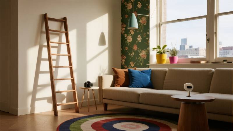 温馨客厅一角图片