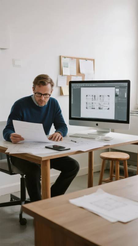 设计师专注工作图片