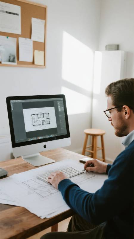 设计师专注工作图片