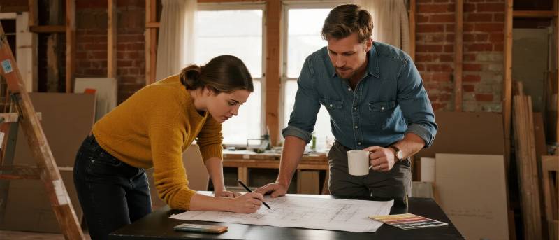 夫妻共绘装修图图片