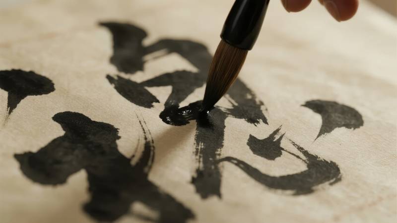 笔墨挥洒写书法图片