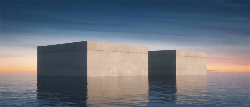 水天之间 方块静立图片