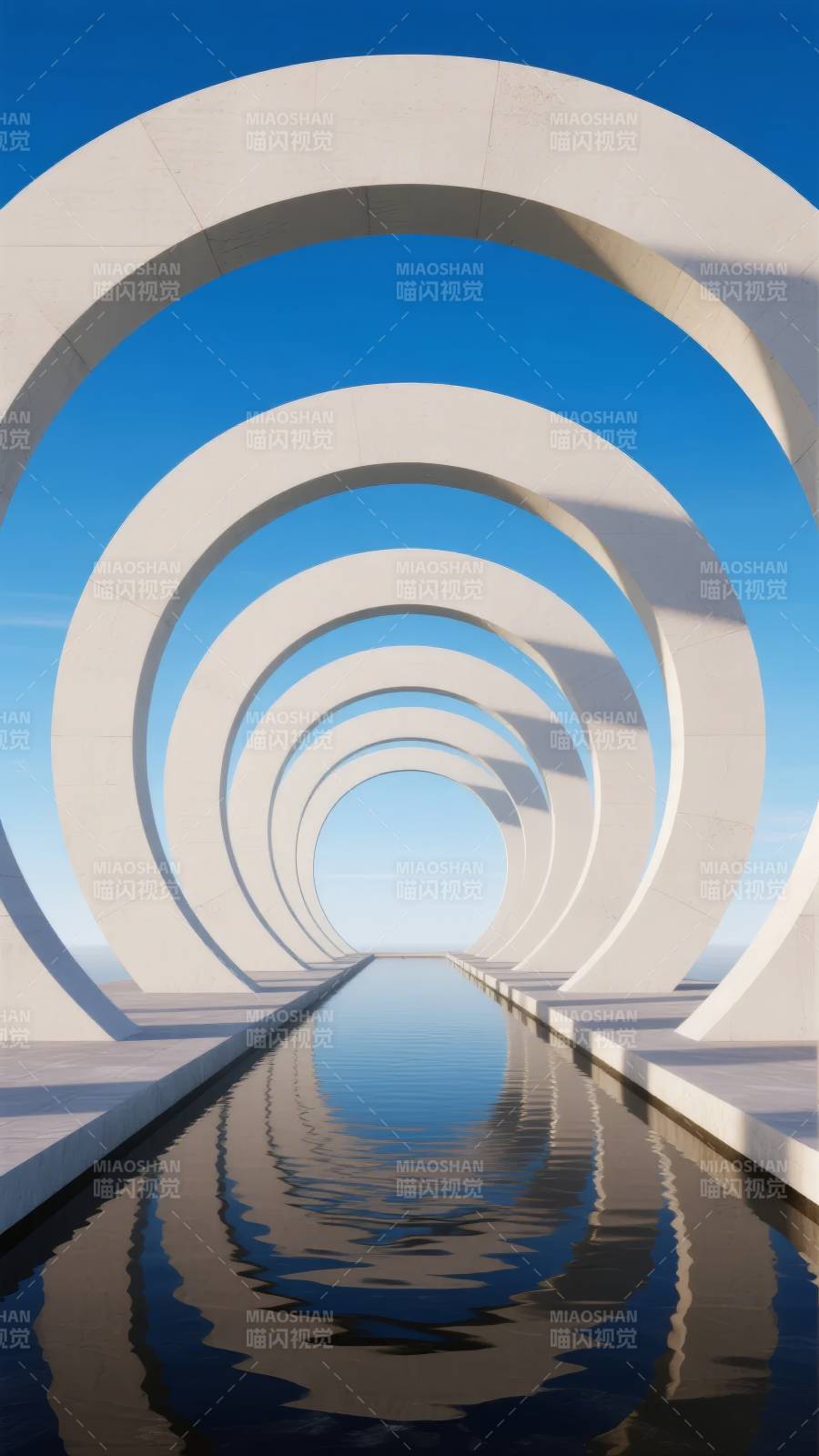 圆环水道 通向天际图片