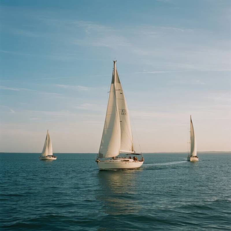 三帆船海上航行图片