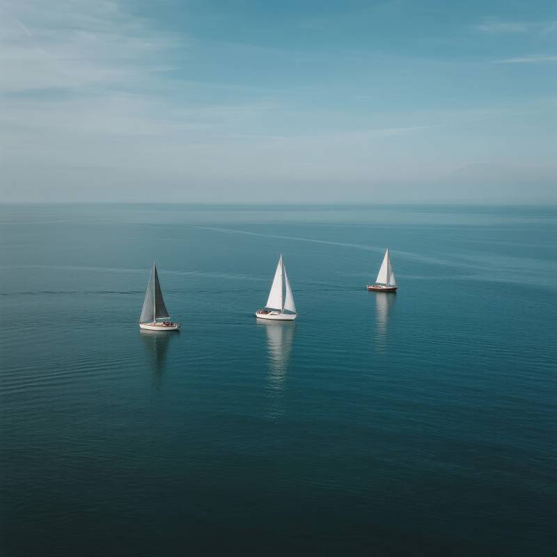 三帆船海上航行图片