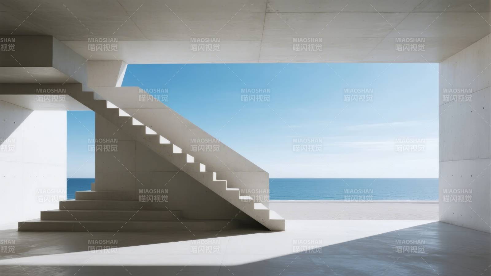 海景楼梯光影图片