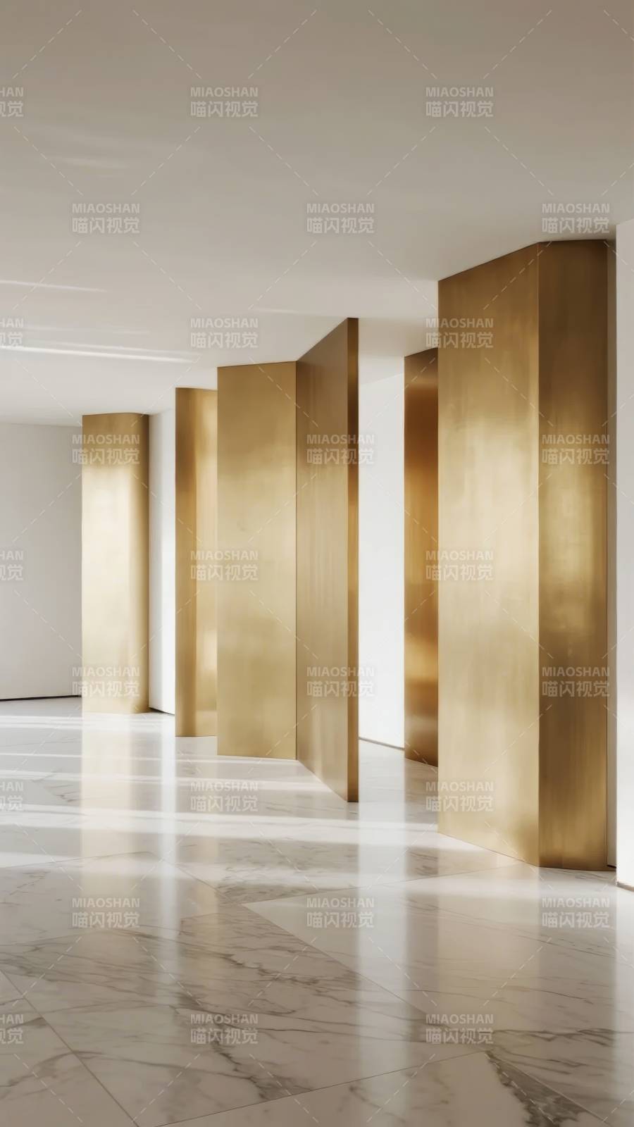 金色柱廊光影交错图片