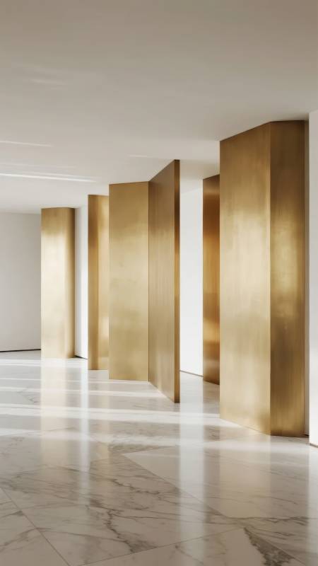 金色柱廊光影交错图片