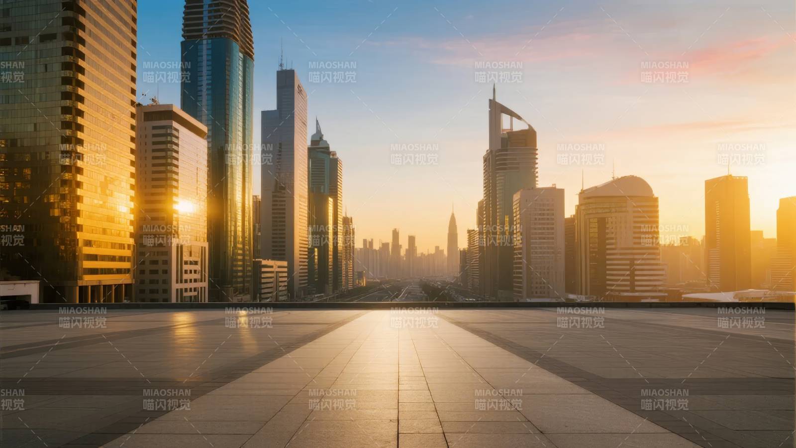 城市晨曦美景图片