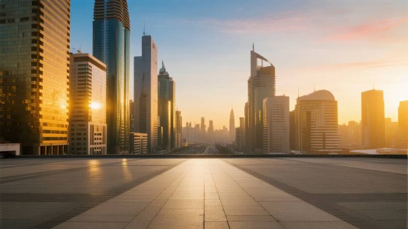 城市晨曦美景图片