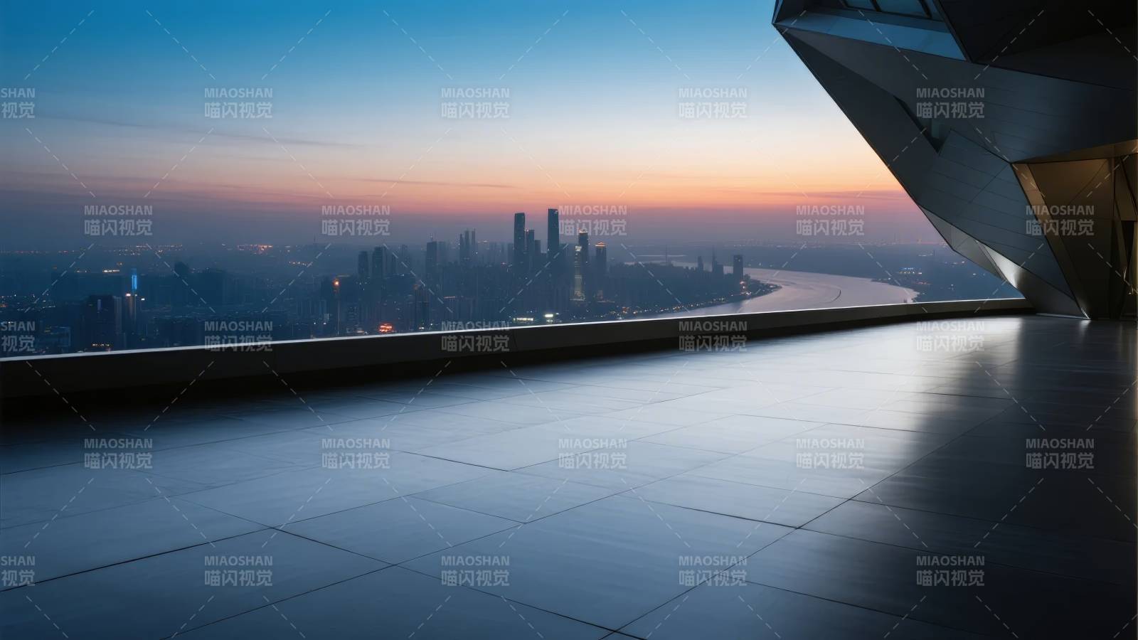 城市天际线暮色图片