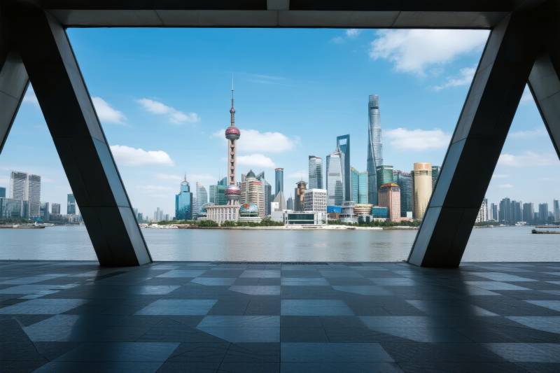 上海天际线全景图片
