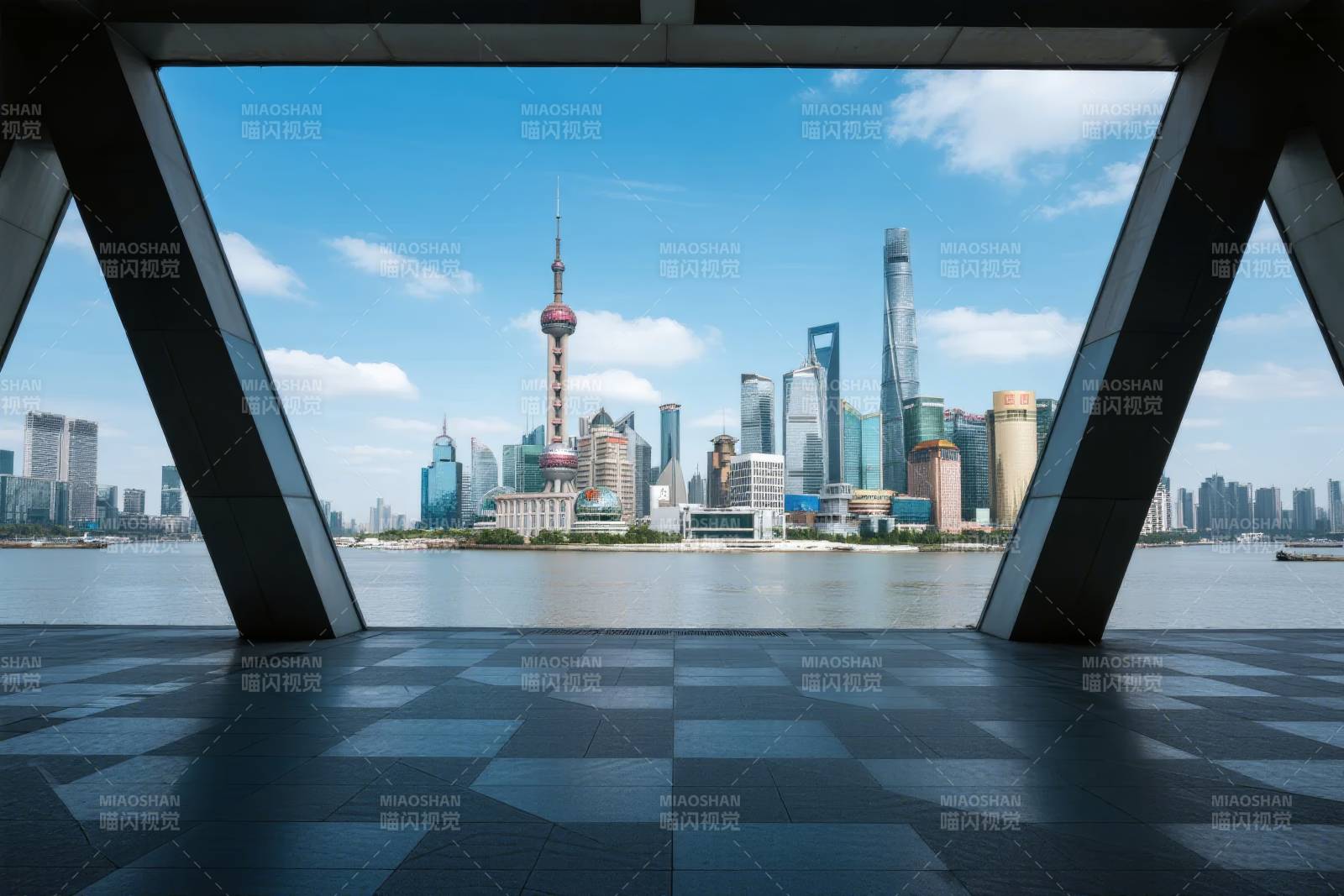 上海天际线全景图片