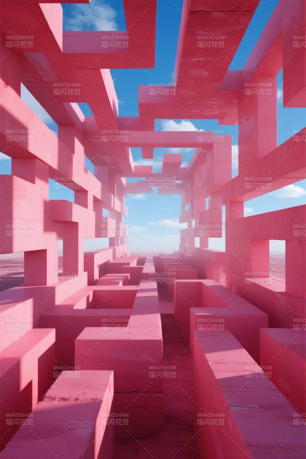 粉红迷宫通道图片