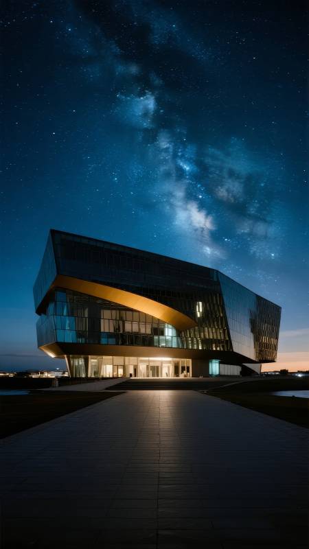 星夜下的现代建筑图片