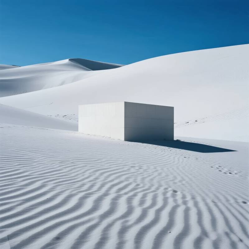 雪原中的白色方块图片