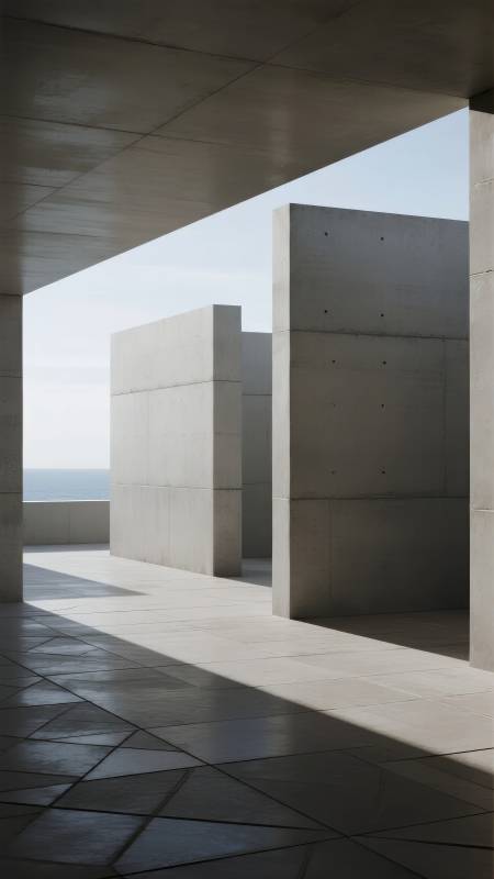 混凝土建筑光影图片