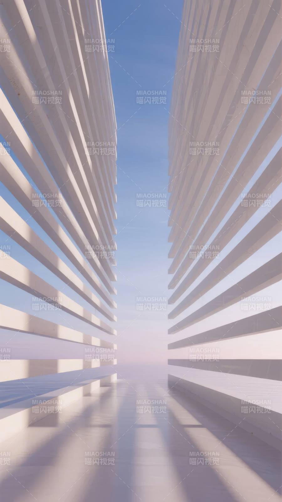 光影交错的未来走廊图片
