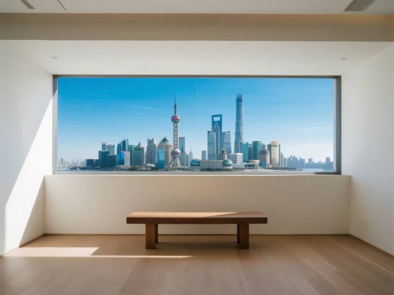 窗前都市风光图片