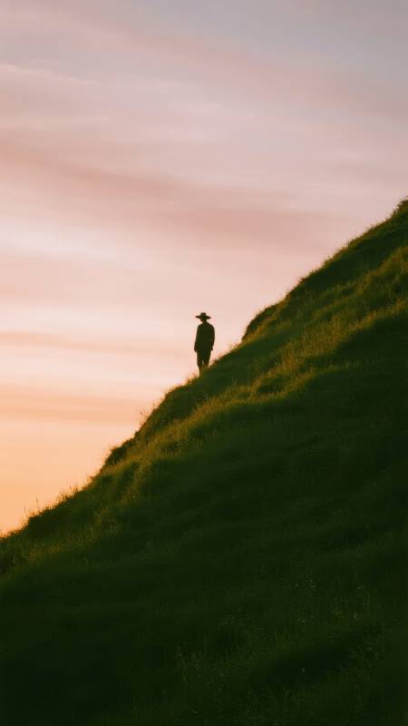 黄昏坡上独行客图片