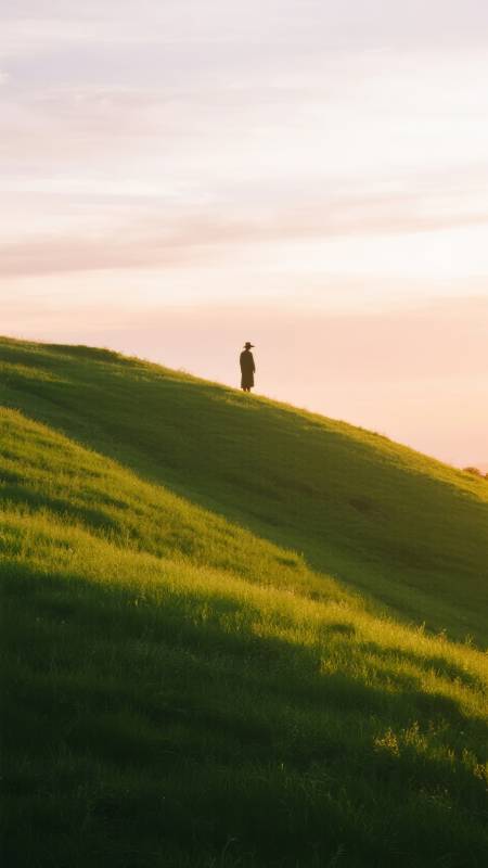 孤影踏青坡图片