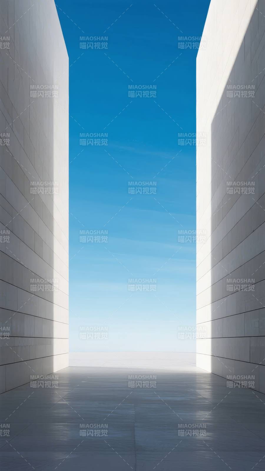 极简建筑与蓝天图片