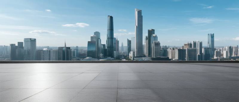 城市天际线全景图片