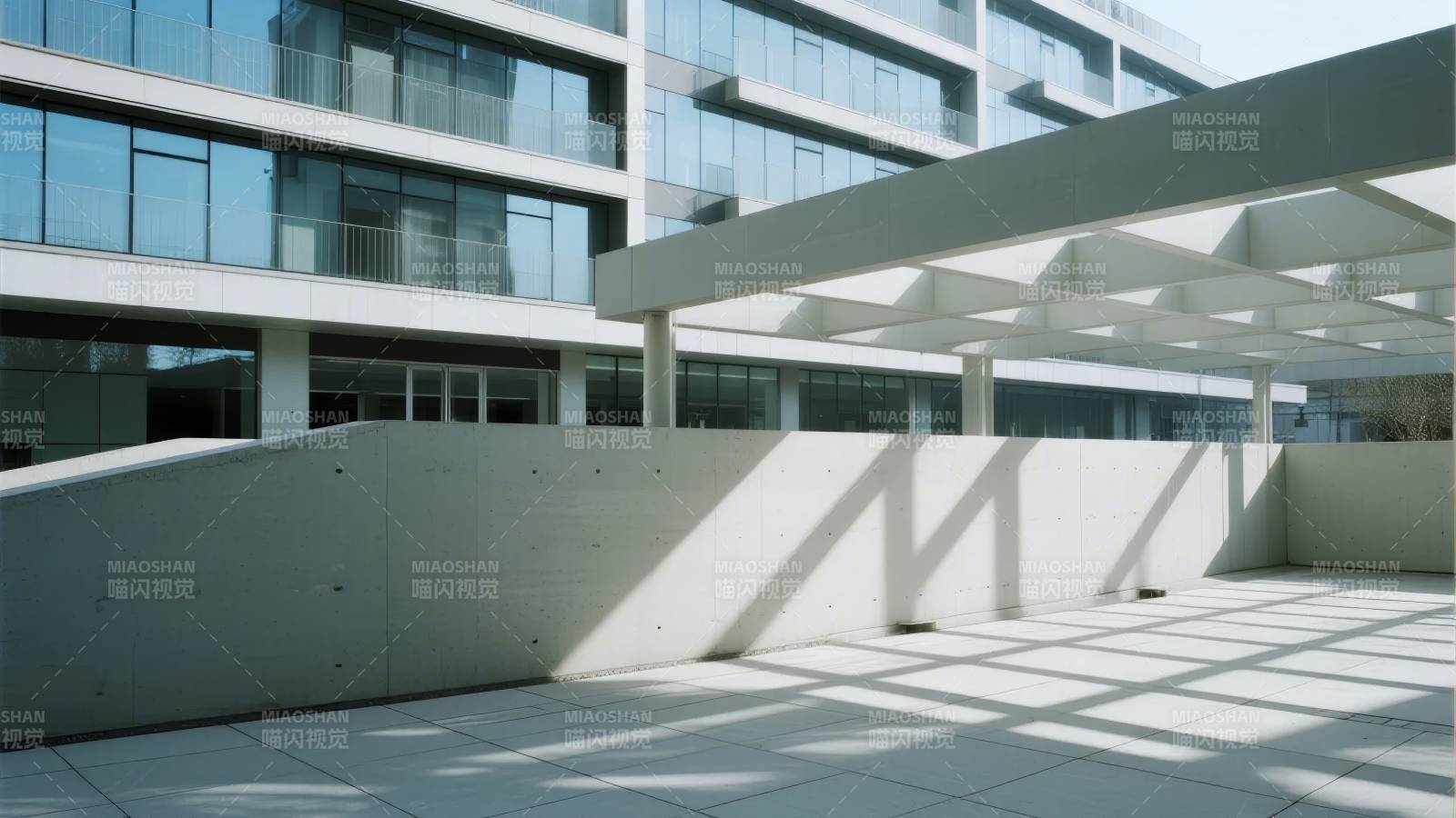 现代建筑光影交错图片