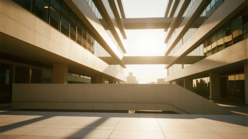 现代建筑光影交错图片