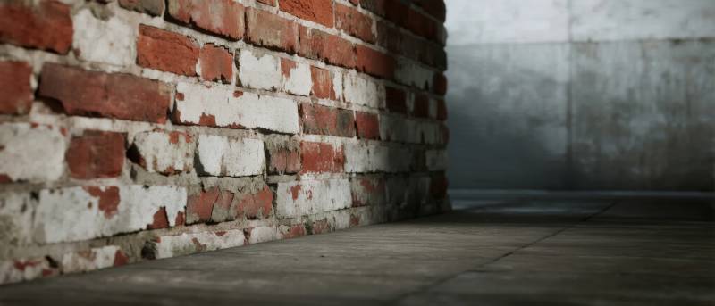 砖墙角落静谧景图片