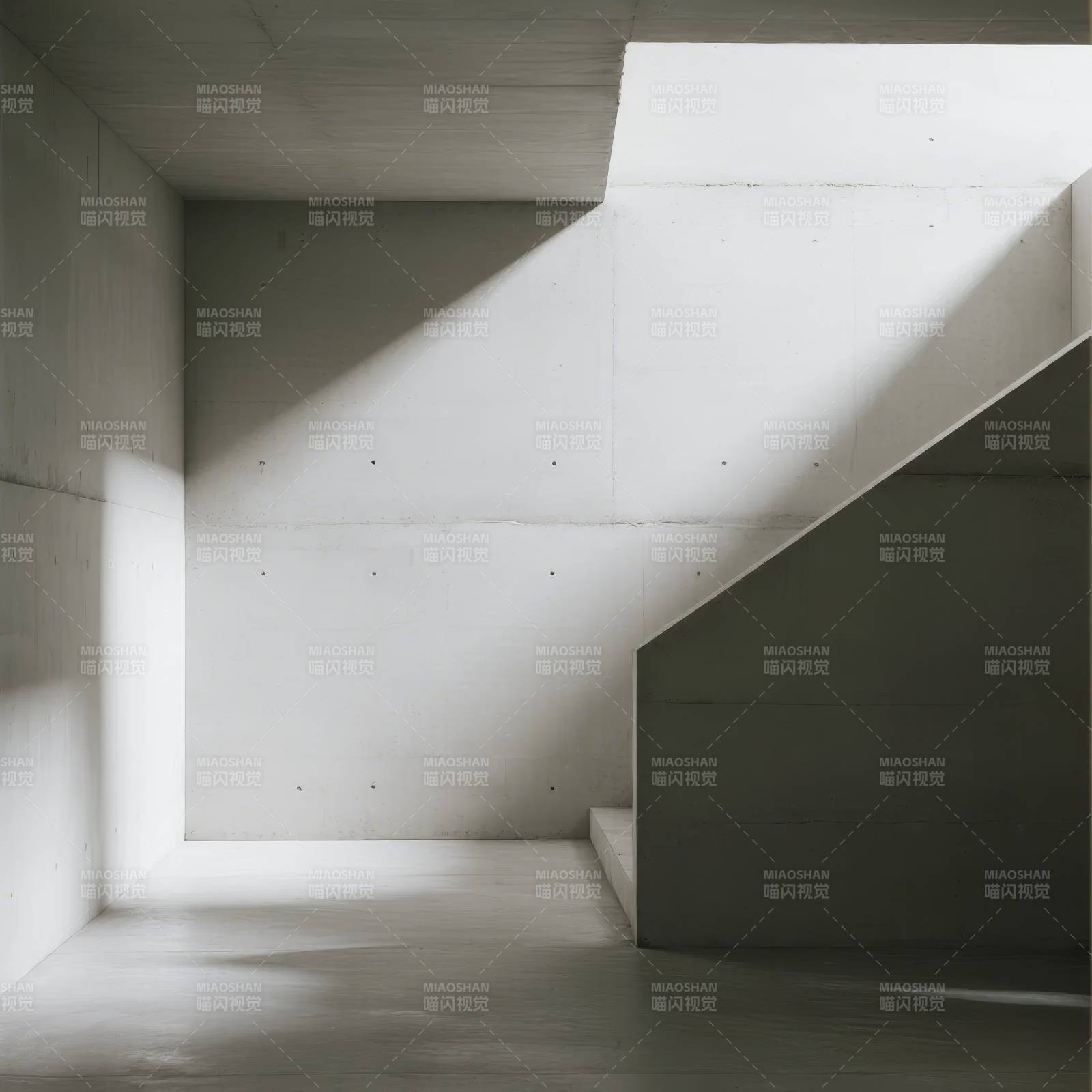 光影交错的混凝土空间图片