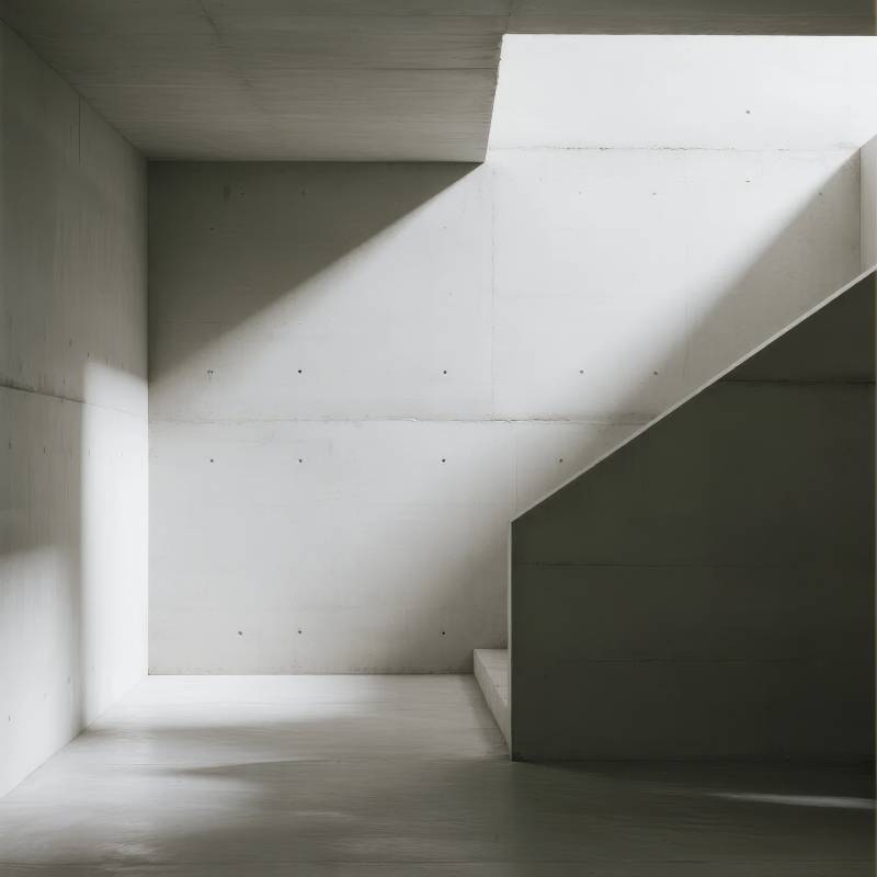 光影交错的混凝土空间图片