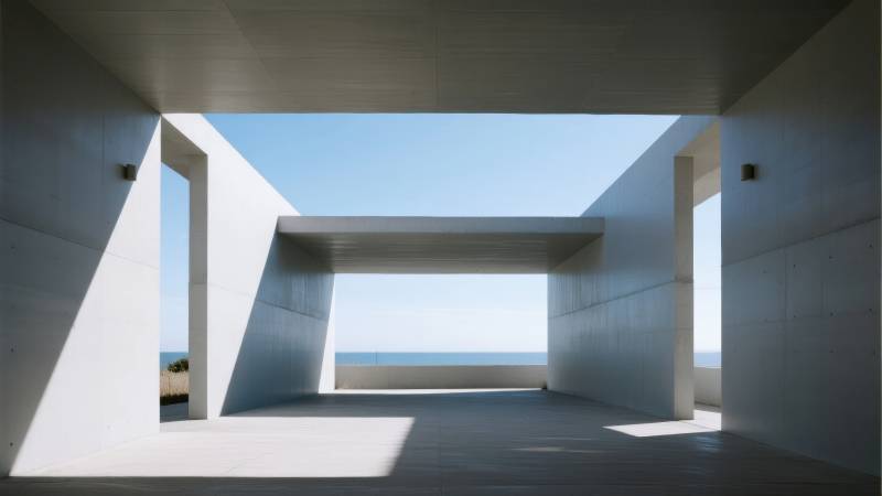 海景建筑光影图片