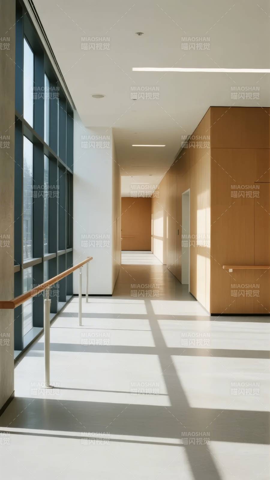 现代简约走廊光影图片