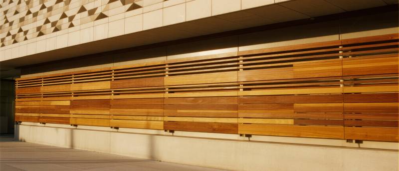 木质格栅墙景图片