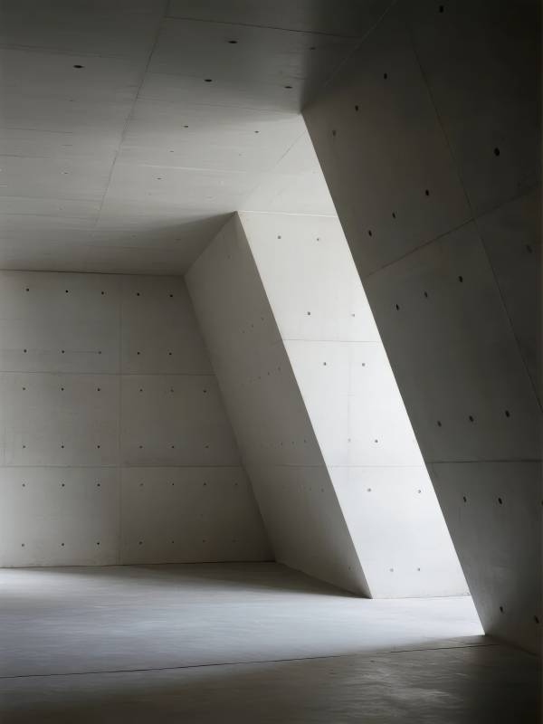 光影交错的混凝土空间图片