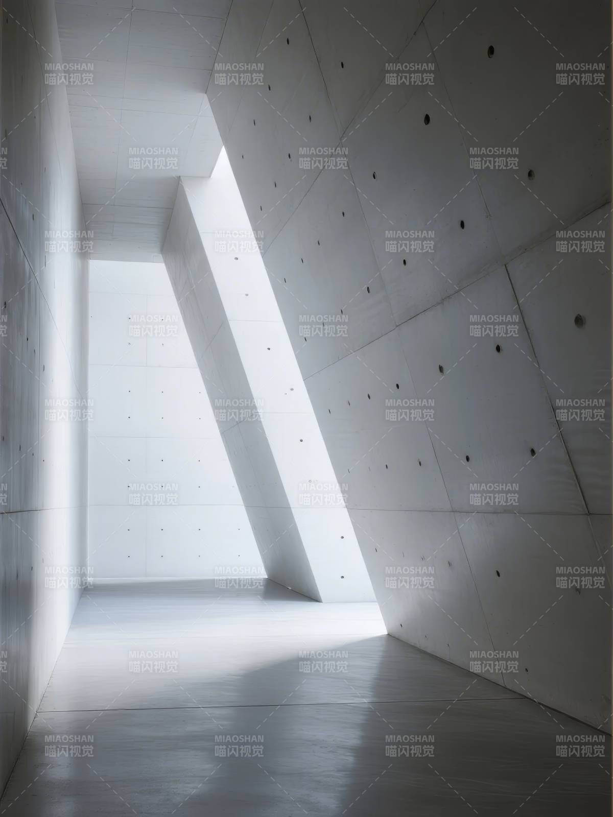 光影交错的混凝土空间图片