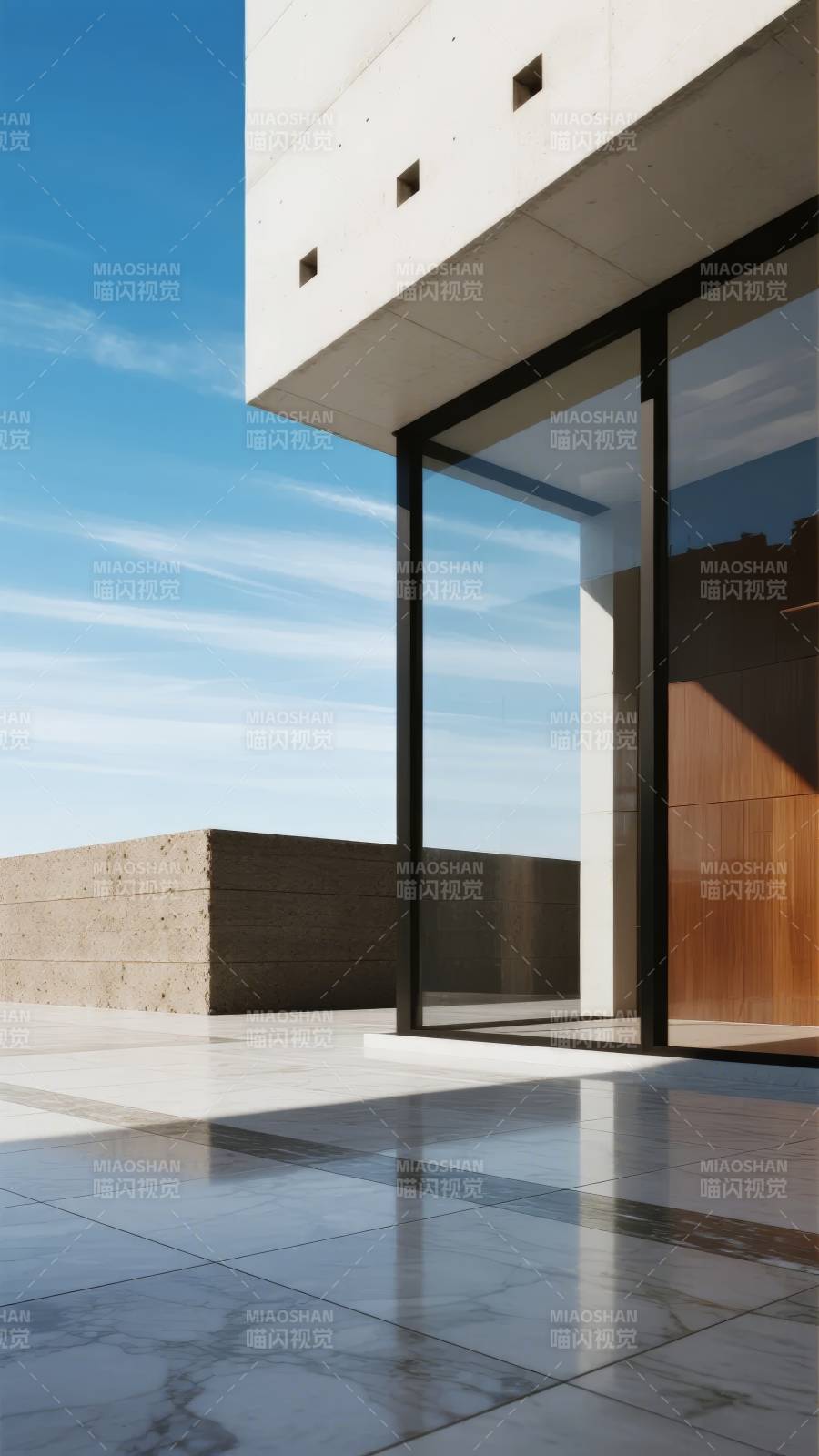 现代建筑玻璃门景图片